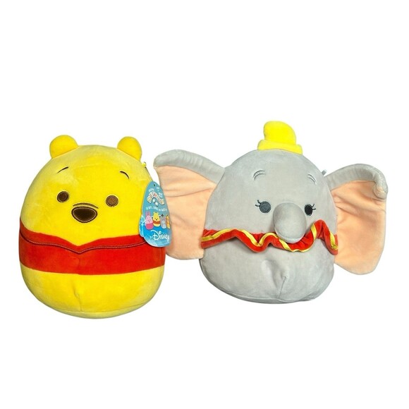 Disney Squishmallows Dumbo & Winnie the Pooh Plush 12” Stuffed Animal Set NWT - Picture 1 of 9